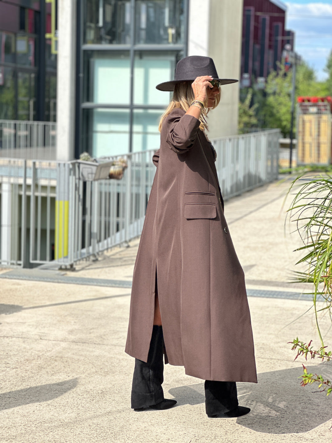Blazer longue maxi oversize Choco /W24737-125
