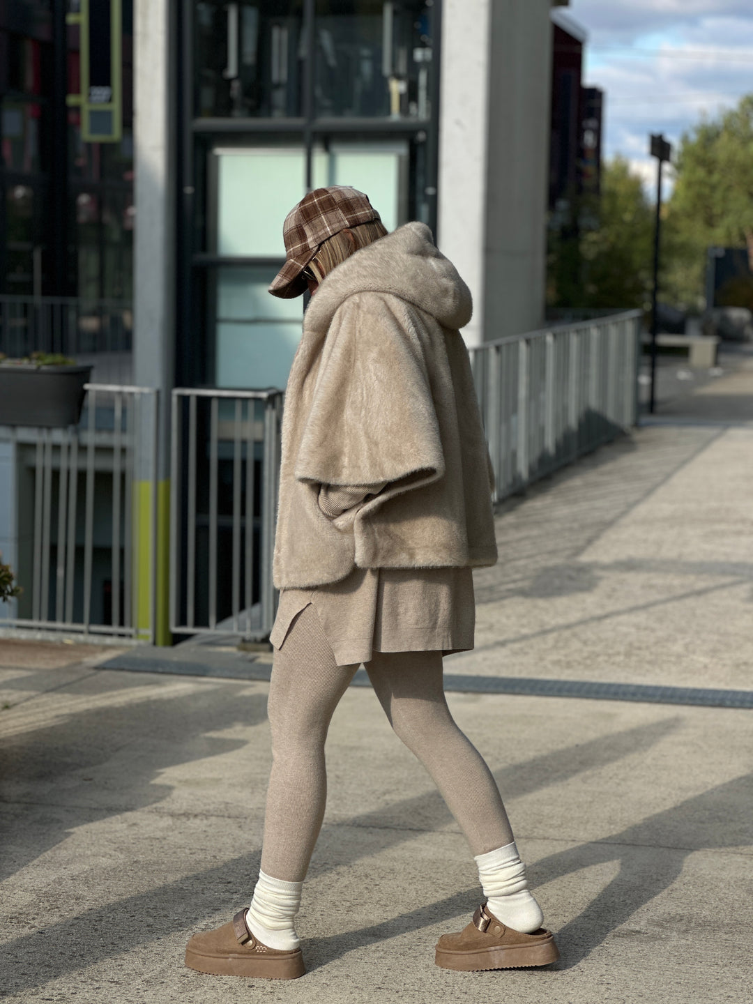 Ensemble maille beige pull loose +legging 909