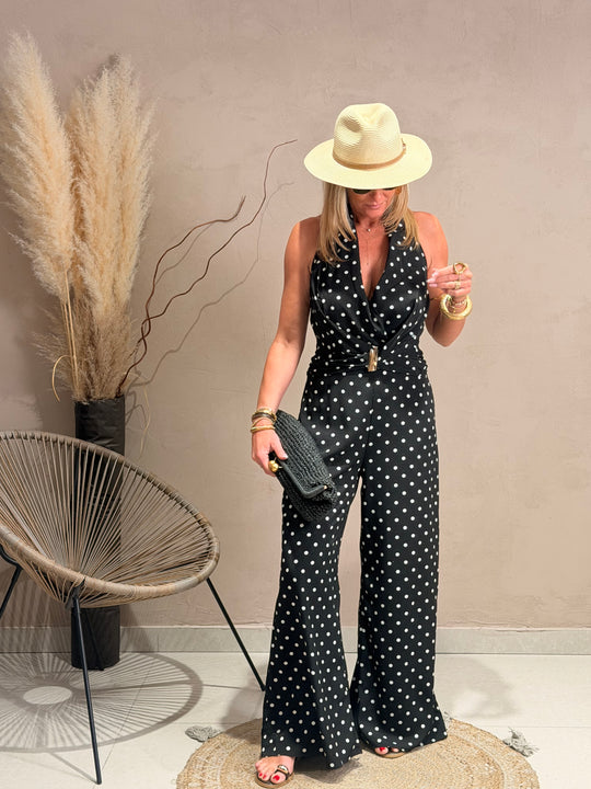 Combinaison à pois Noir M7567