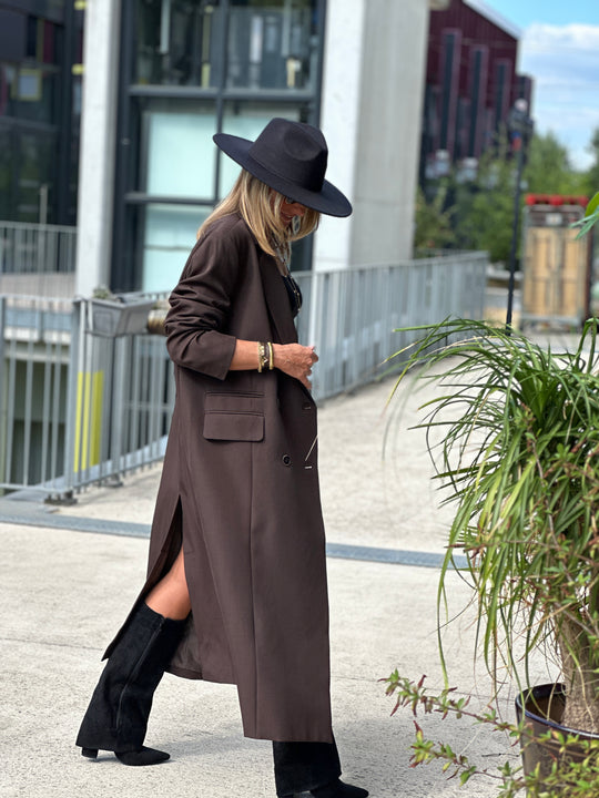 Blazer longue maxi oversize Choco /W24737-125
