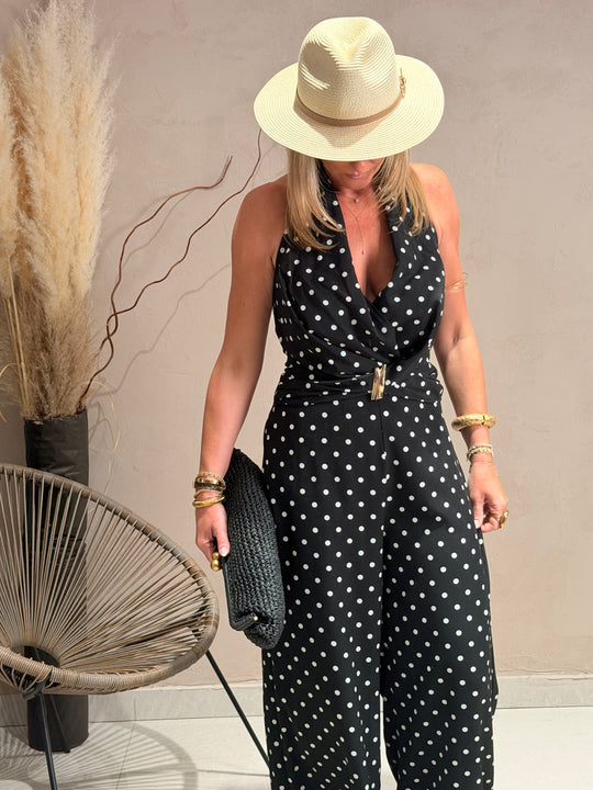 Combinaison à pois Noir M7567