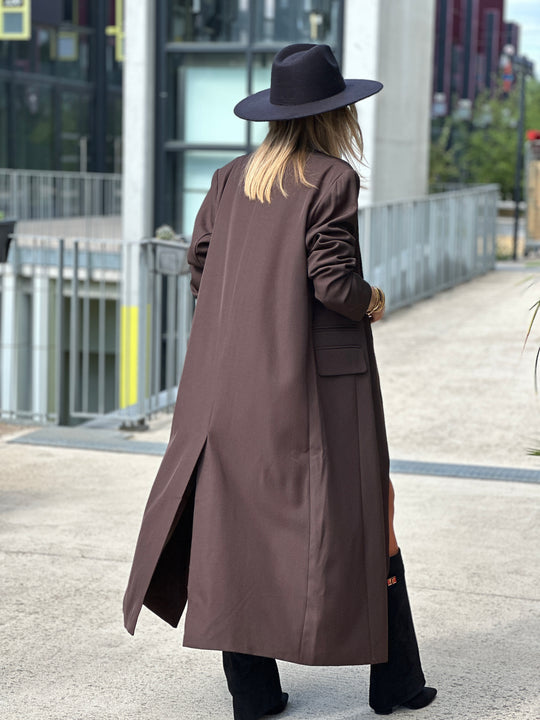 Blazer longue maxi oversize Choco /W24737-125
