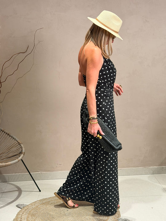 Combinaison à pois Noir M7567