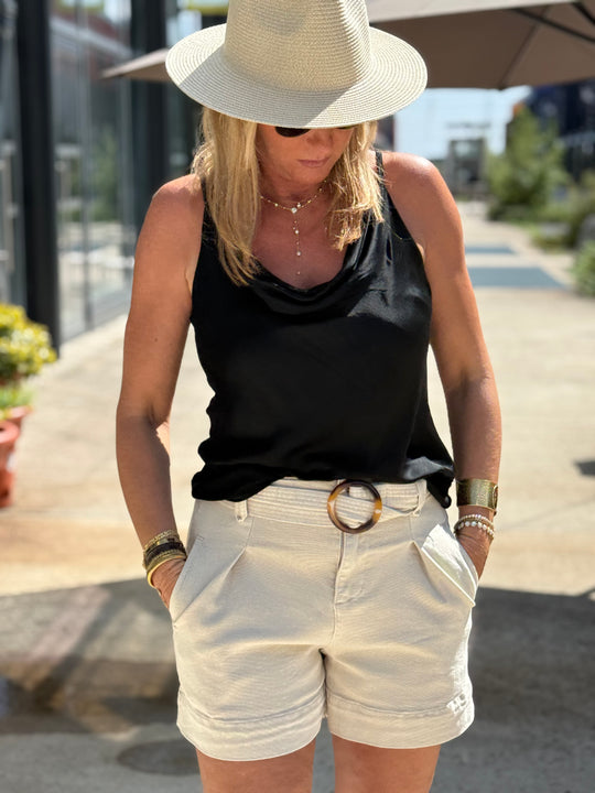 Top satin dos chaînes