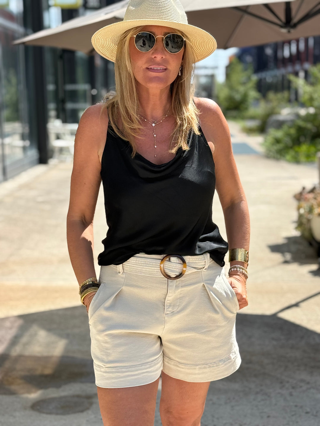 Top satin dos chaînes