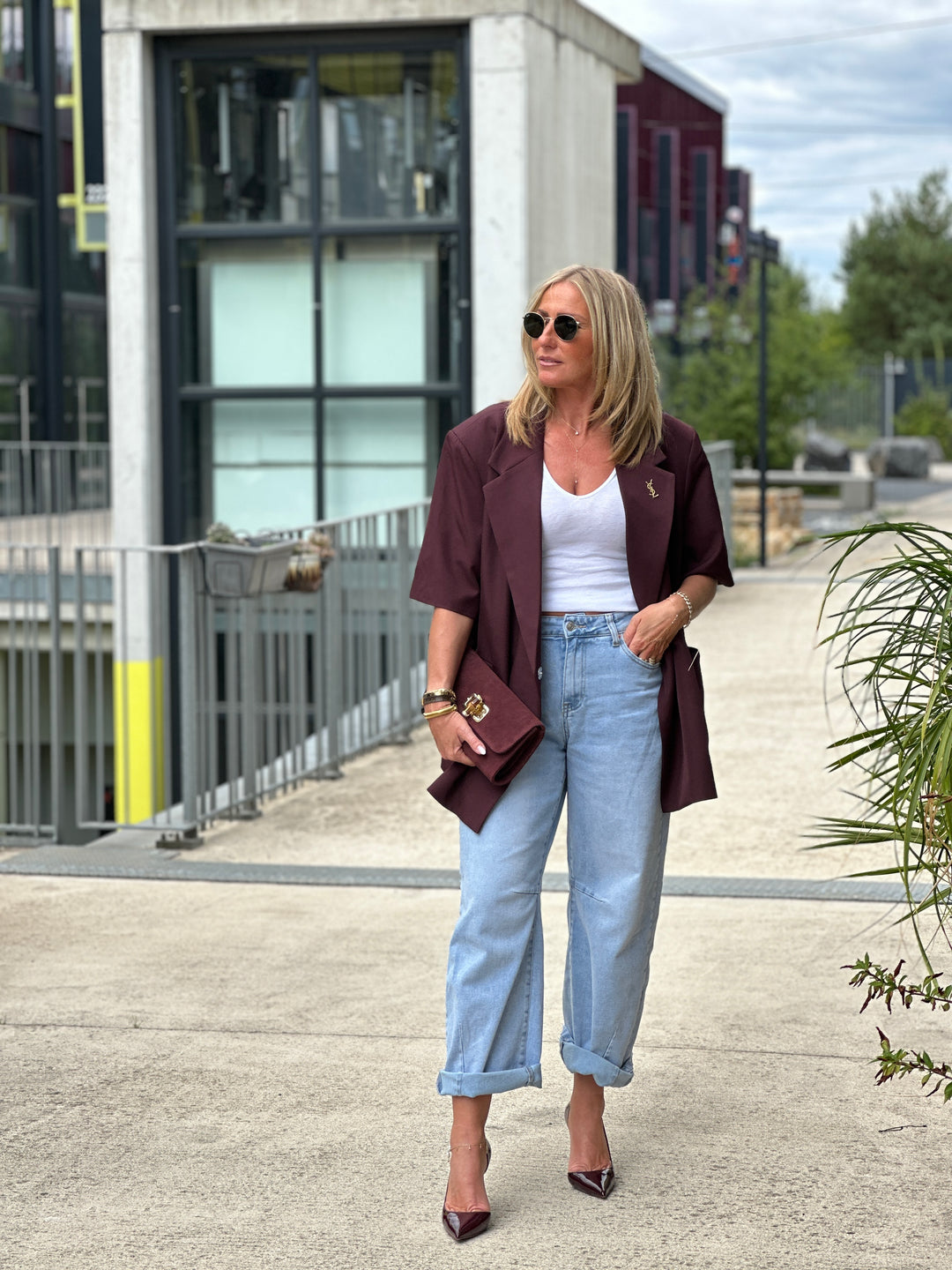 Blazer Bordeaux manches courtes W25222