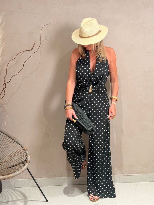 Combinaison à pois Noir M7567