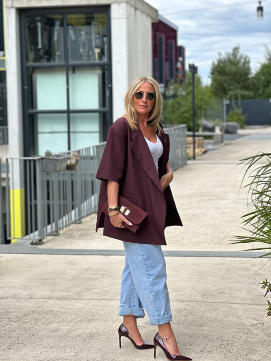 Blazer Bordeaux manches courtes W25222