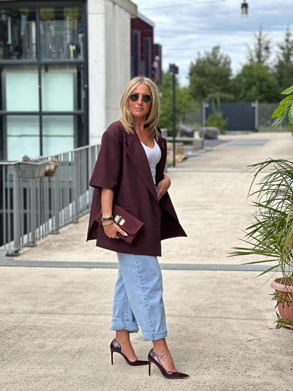 Blazer Bordeaux manches courtes W25222