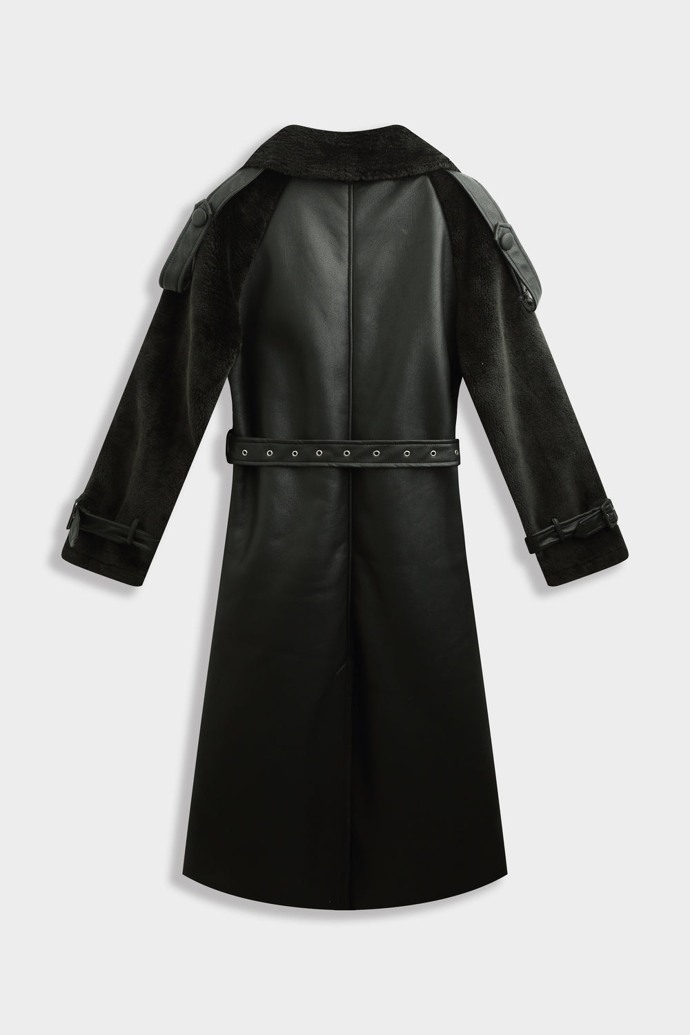 Manteau moumoute similicuir CV2193 noir