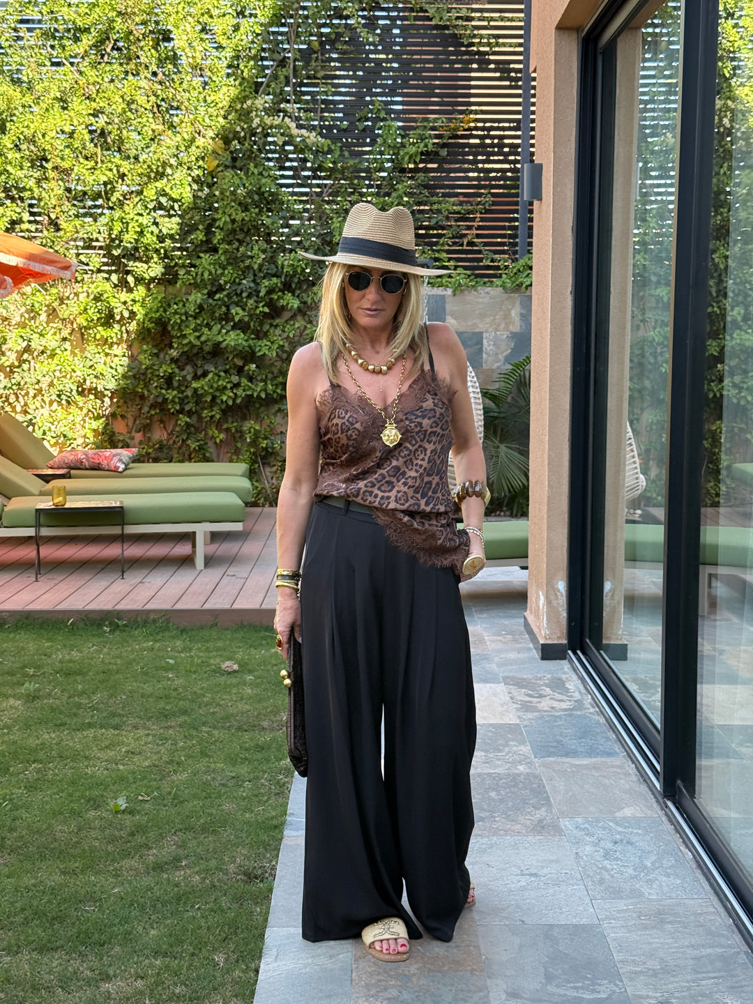 Pantalon palazzo ceinture fluide 190115