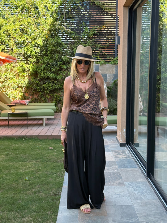 Pantalon palazzo ceinture fluide 190115