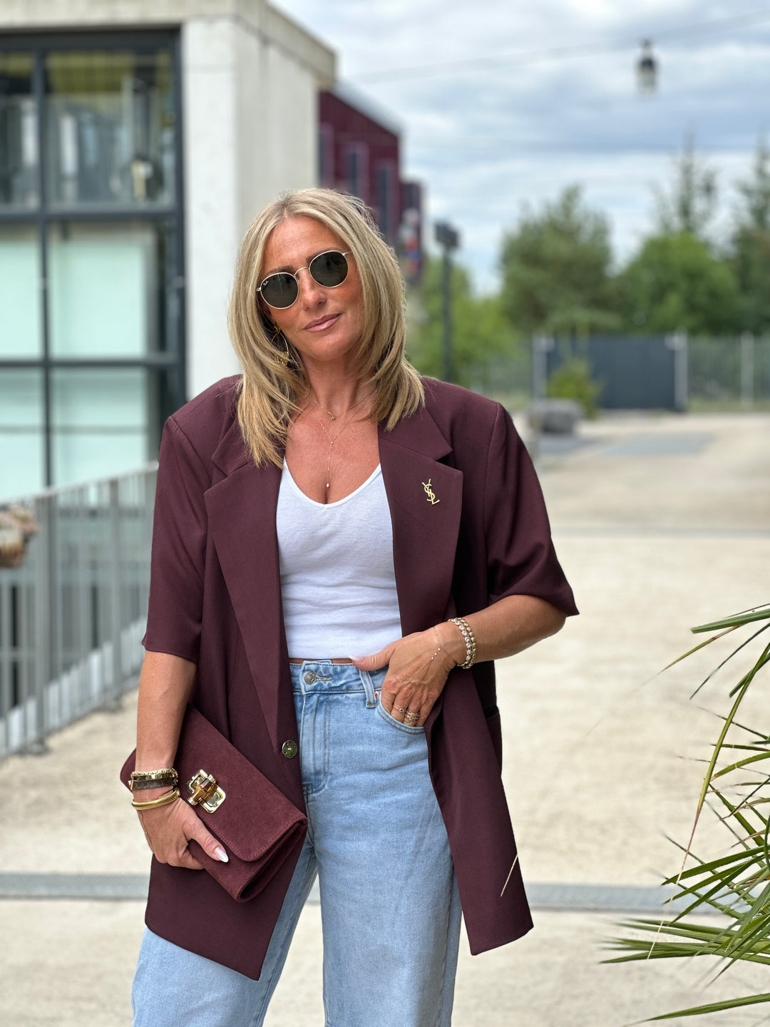 Blazer Bordeaux manches courtes W25222