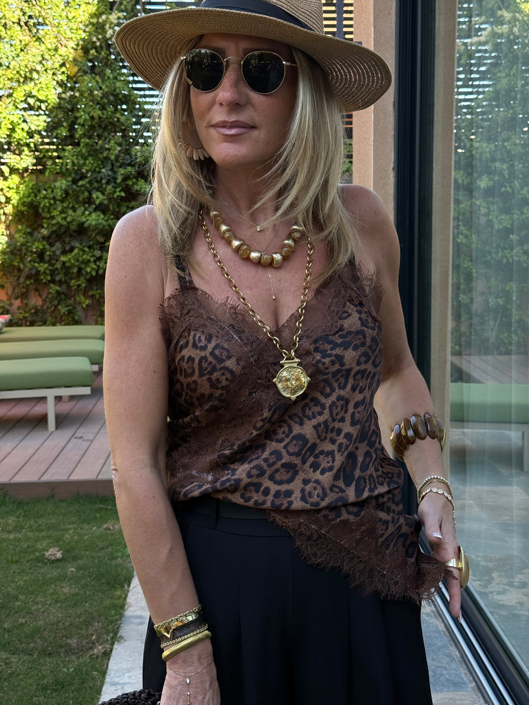 Top satin léopard 12117