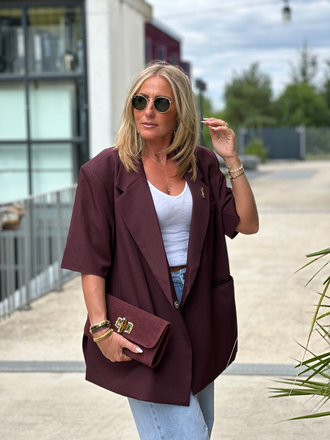 Blazer Bordeaux manches courtes W25222