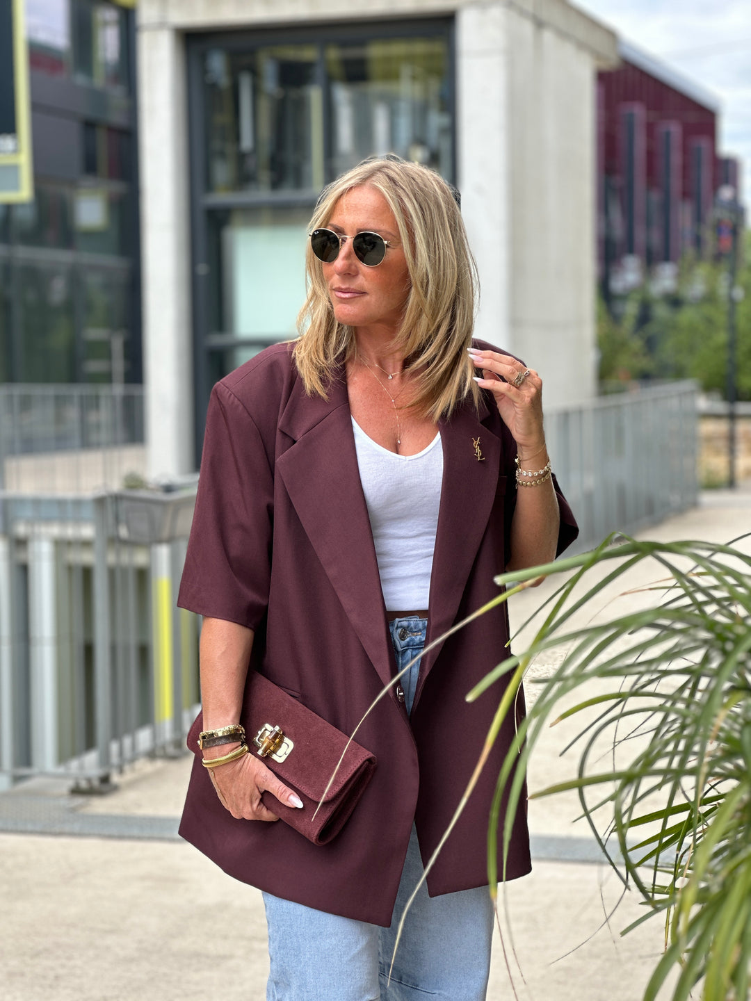 Blazer Bordeaux manches courtes W25222