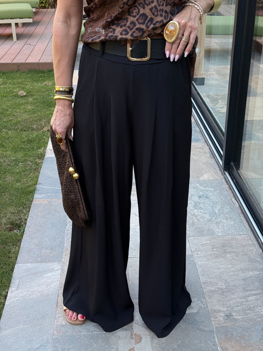 Pantalon palazzo ceinture fluide 190115
