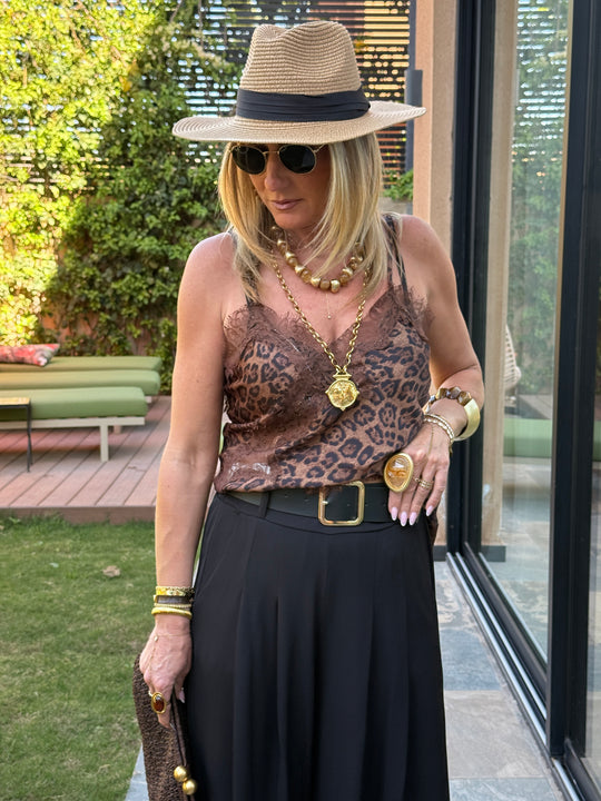 Top satin léopard 12117