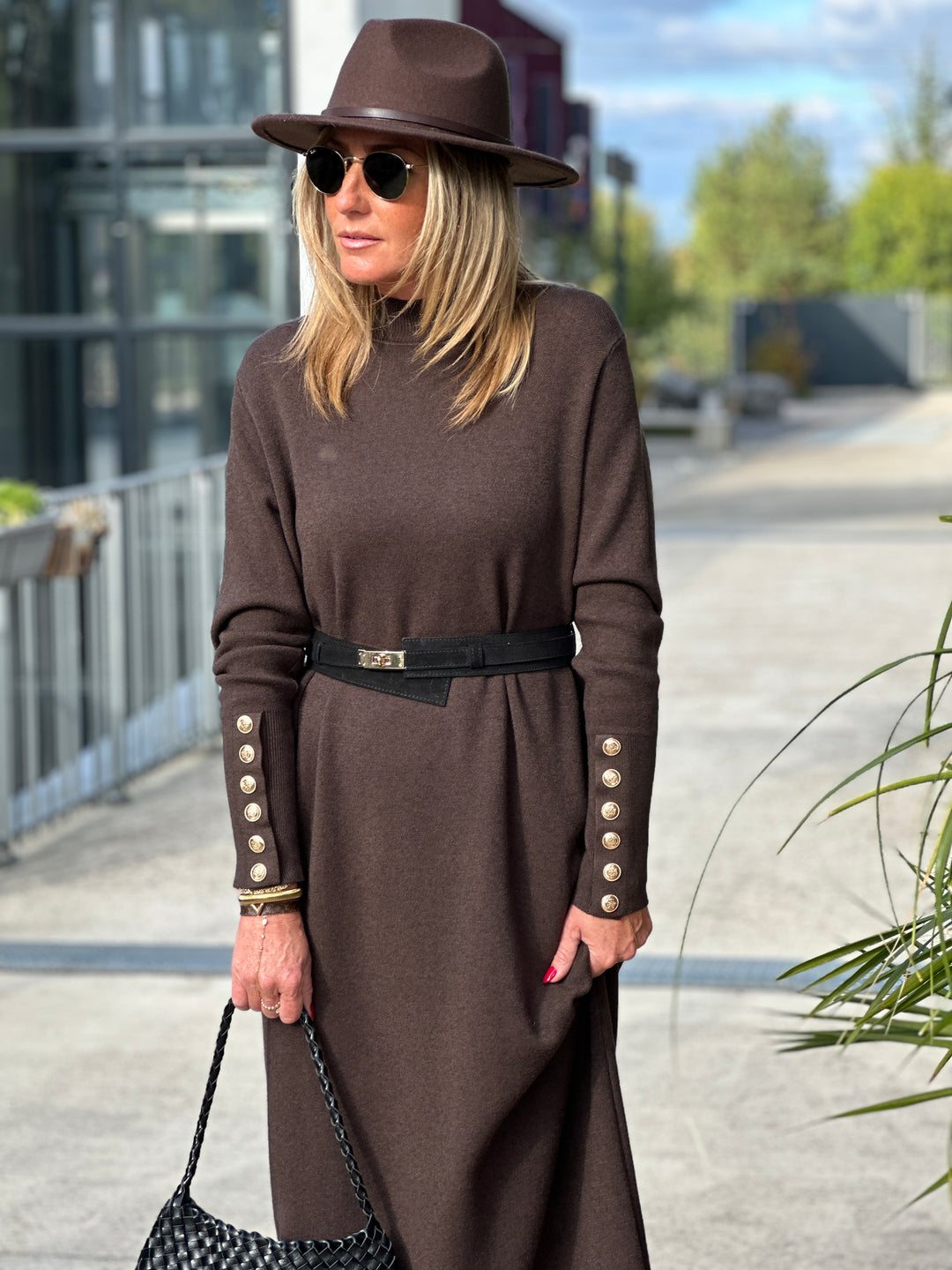 Robe long boutons or  8968
