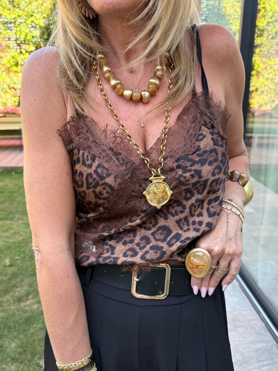 Top satin léopard 12117