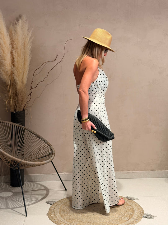 Combinaison à pois Ecru M7567