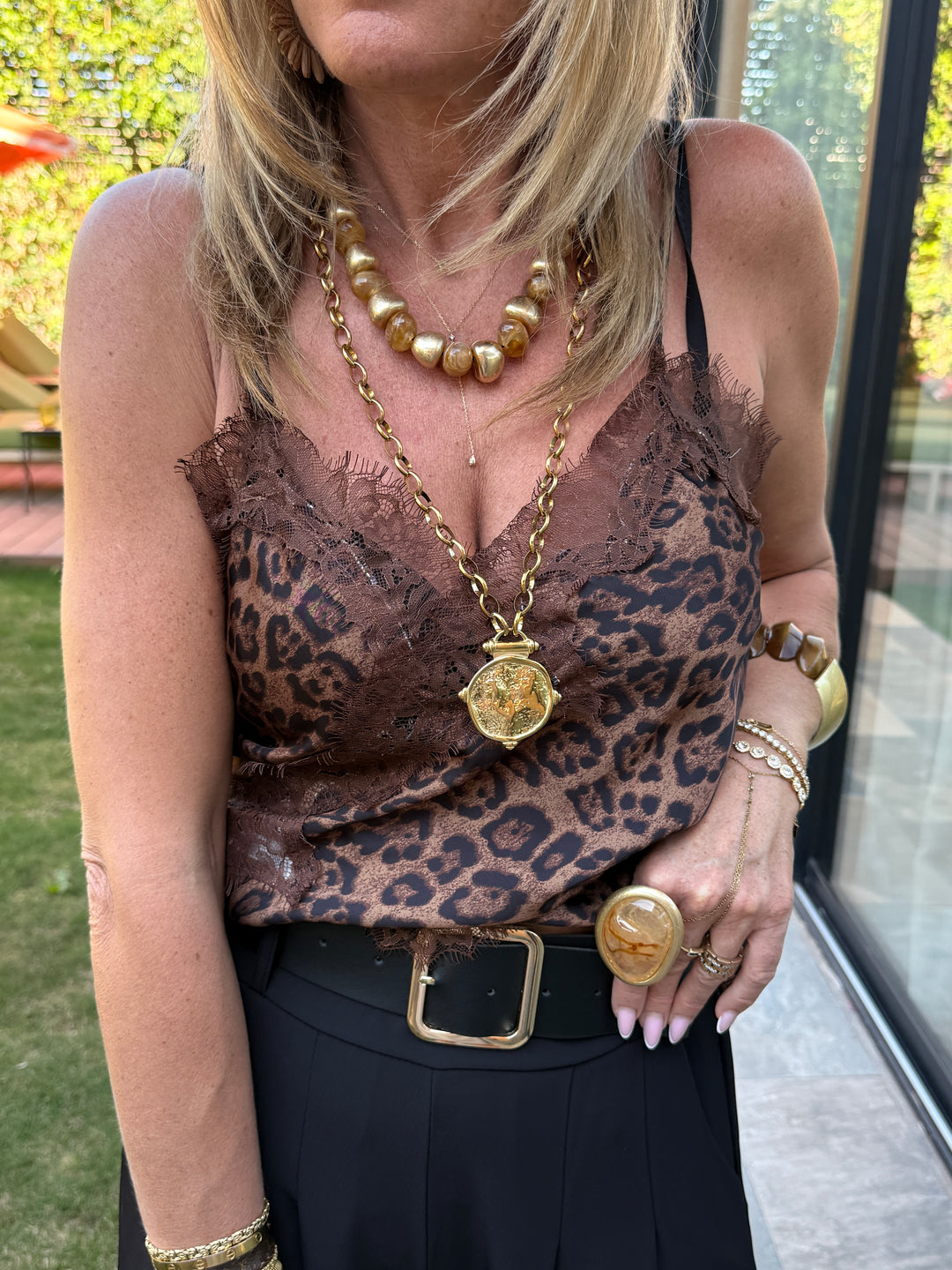 Top satin léopard 12117