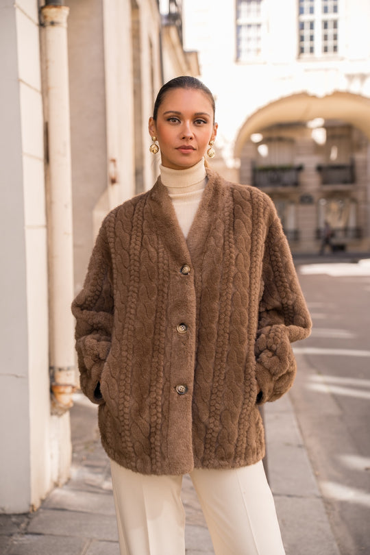 Manteau Maeva camel V004G