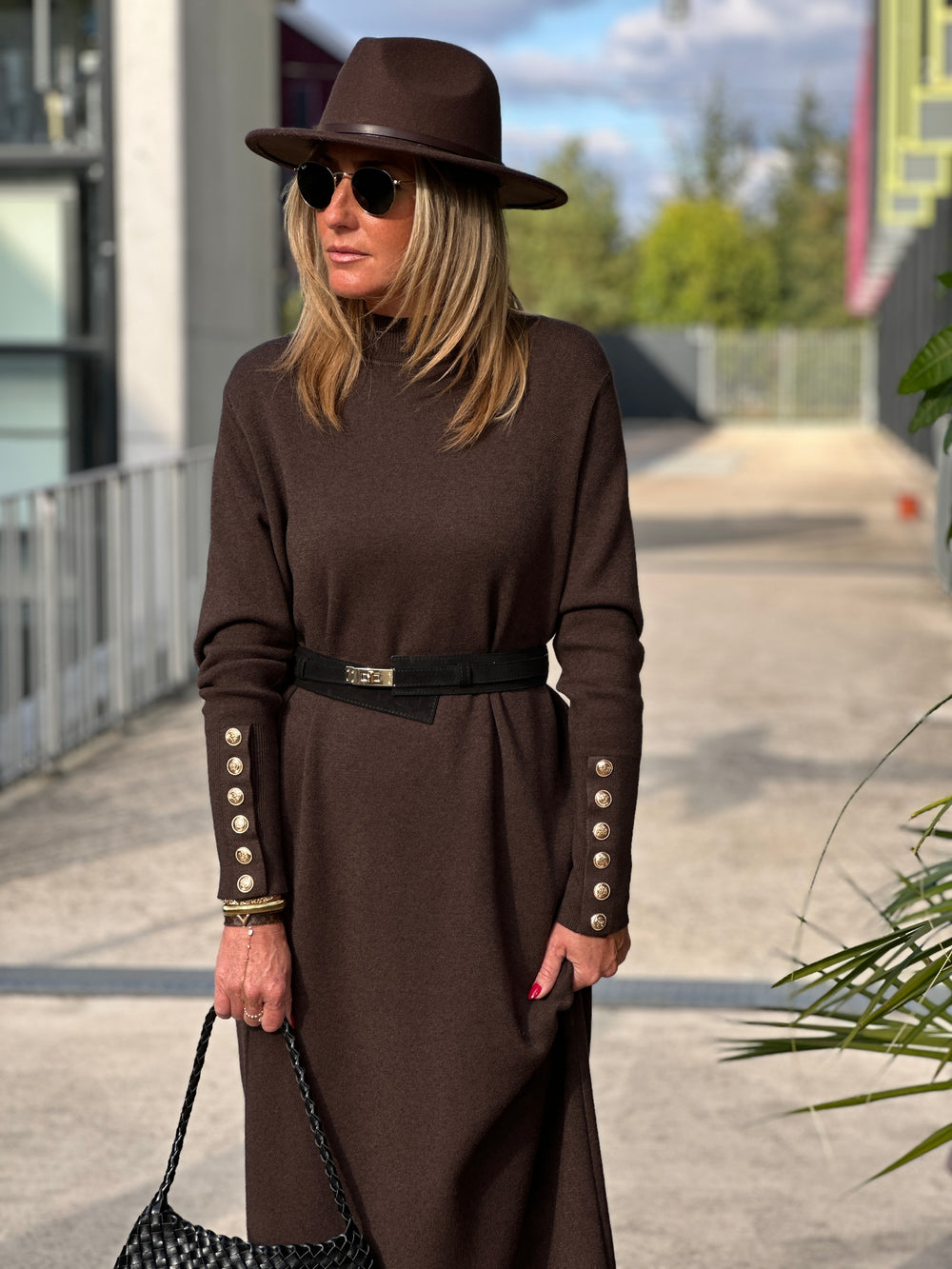 Robe long boutons or  8968
