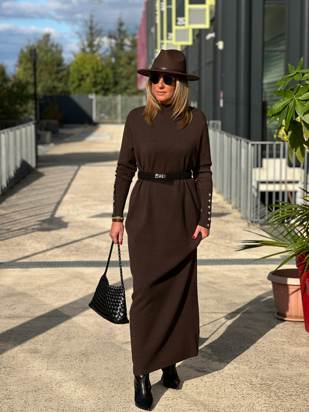 Robe long boutons or  8968