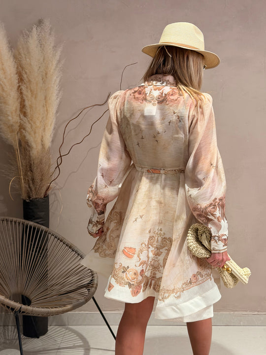 Robe bohème imprimée 12798 VERSION COURTE