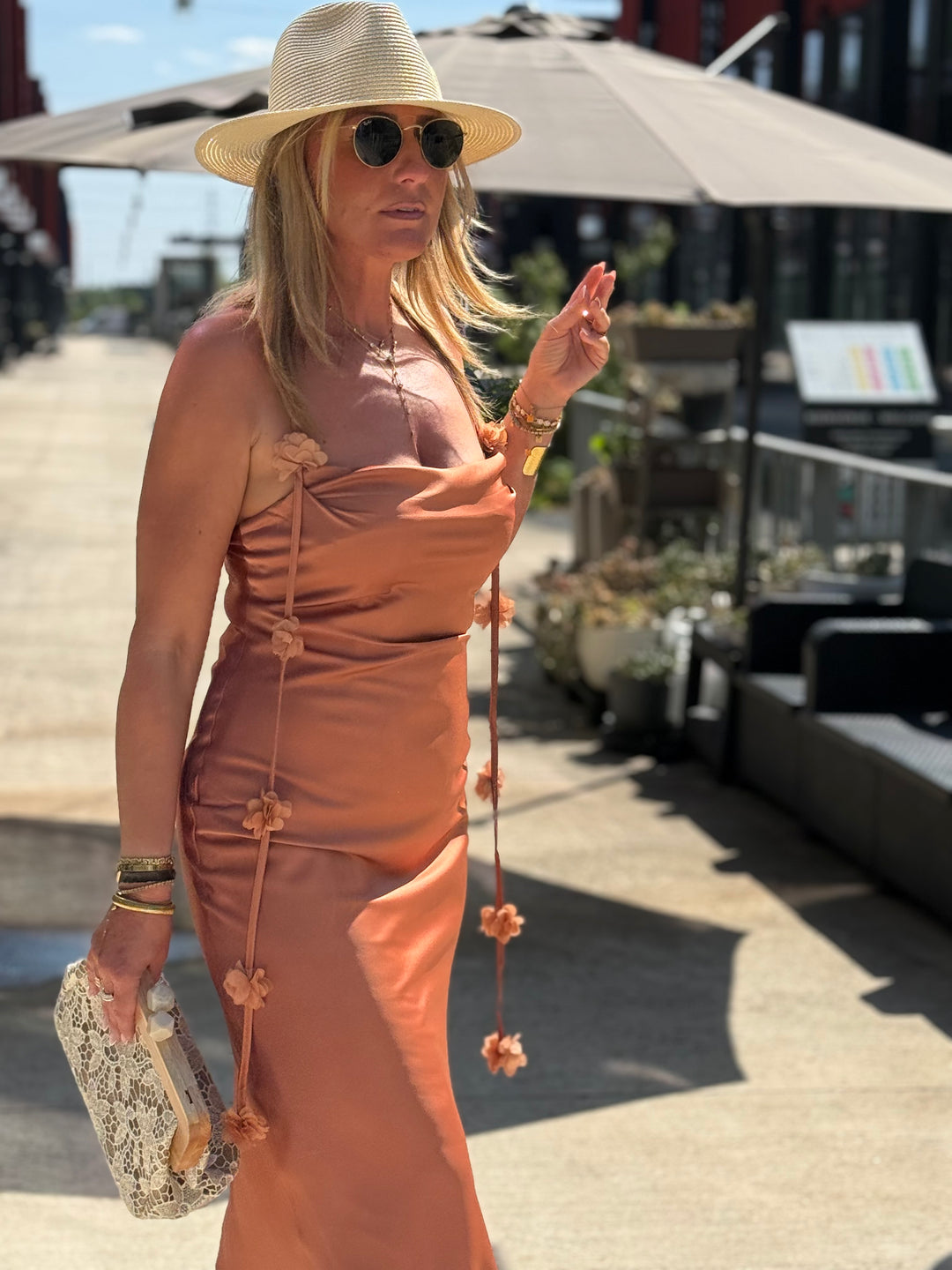 Robe satin terracotta K9-29