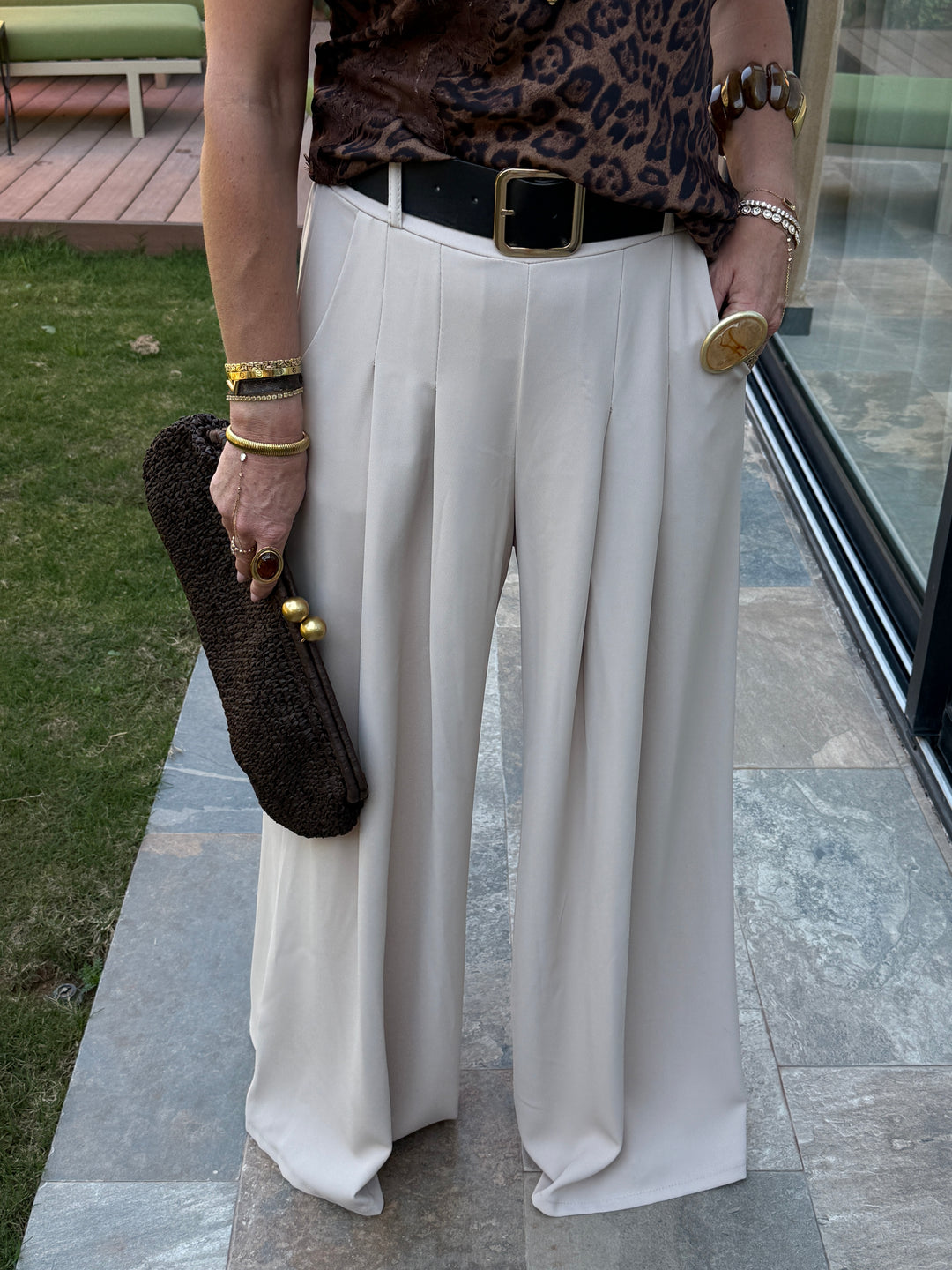 Pantalon palazzo ceinture fluide 190115