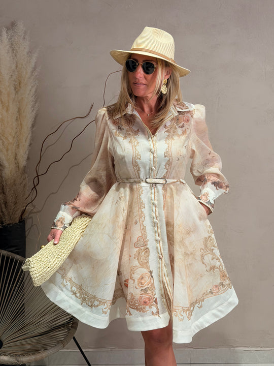 Robe bohème imprimée 12798 VERSION COURTE