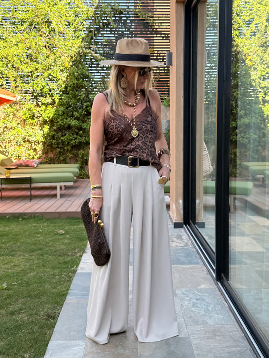 Pantalon palazzo ceinture fluide 190115