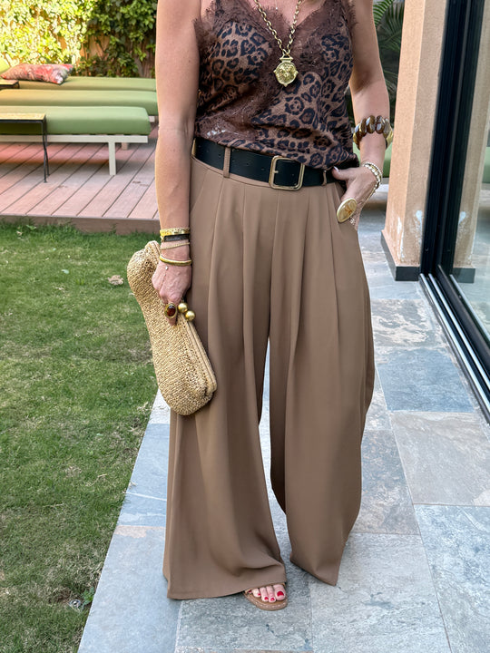 Pantalon palazzo ceinture fluide 190115