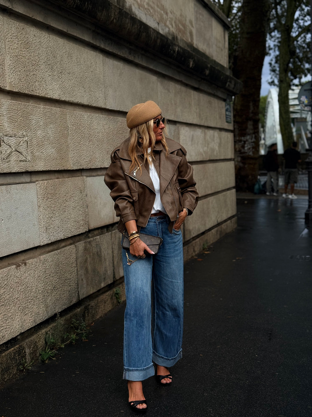 Veste similicuir Taupe 202369
