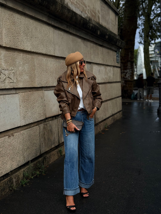 Veste similicuir Taupe 202369