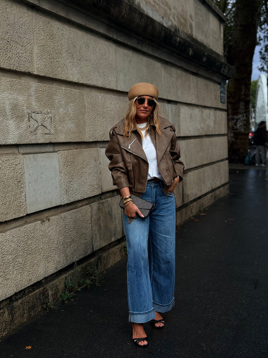 Veste similicuir Taupe 202369