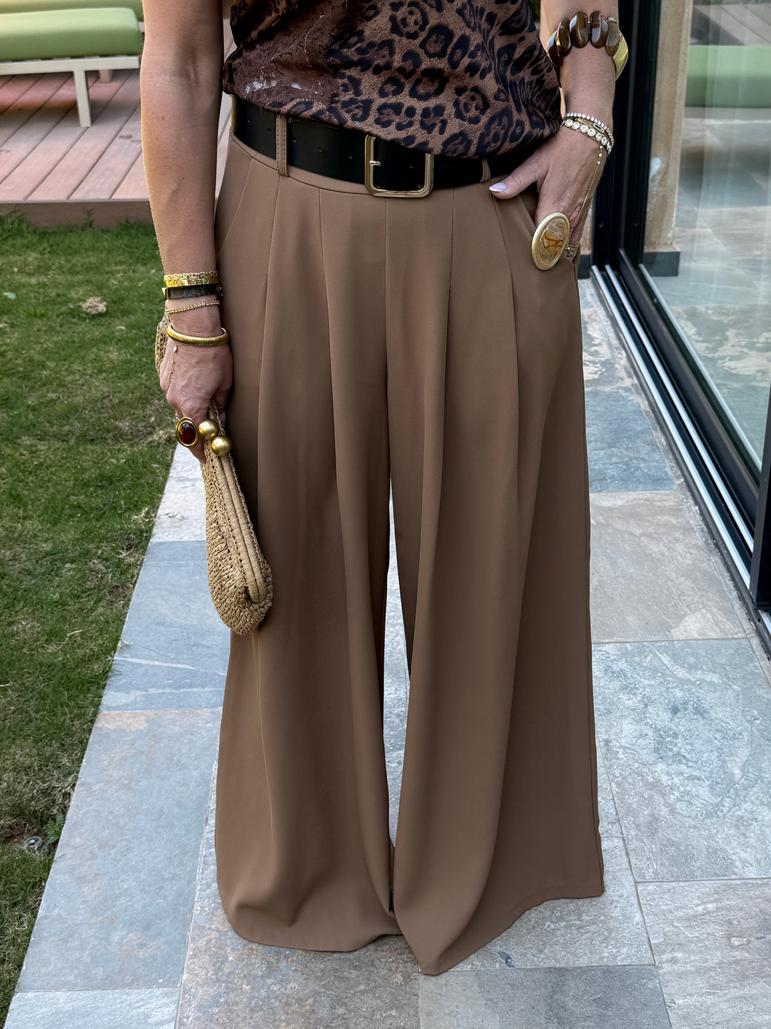 Pantalon palazzo ceinture fluide 190115