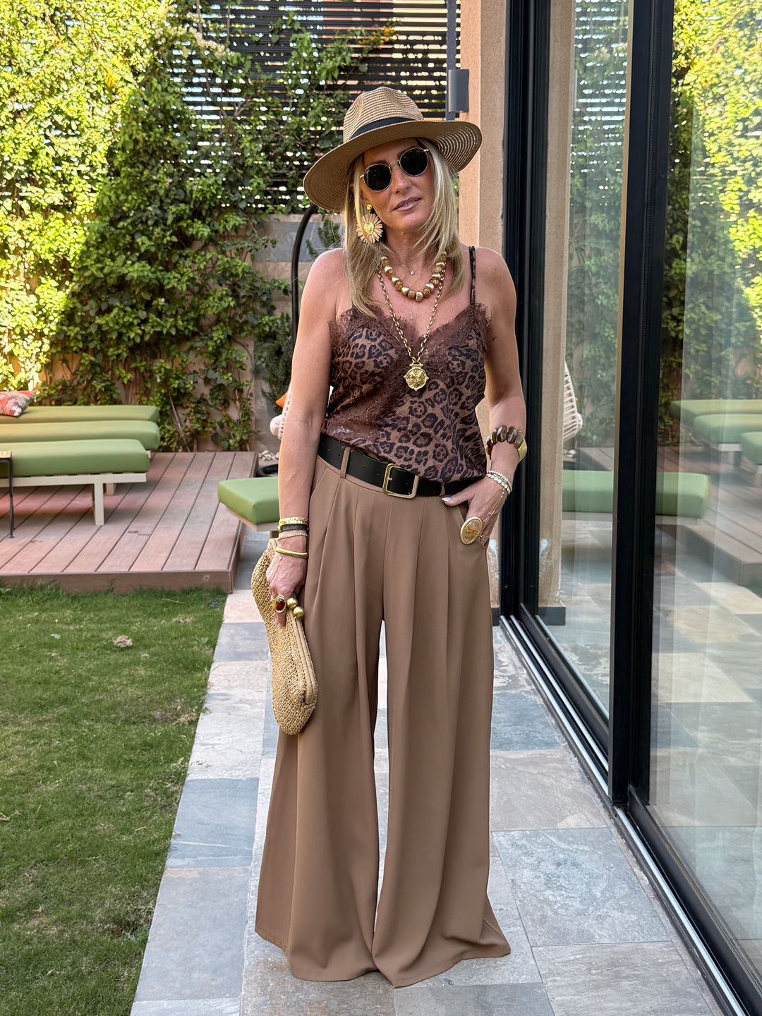 Pantalon palazzo ceinture fluide 190115