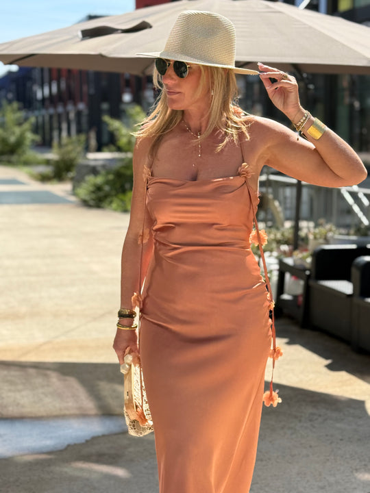 Robe satin terracotta K9-29