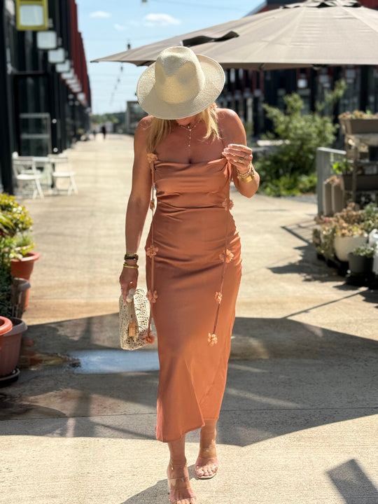 Robe satin terracotta K9-29