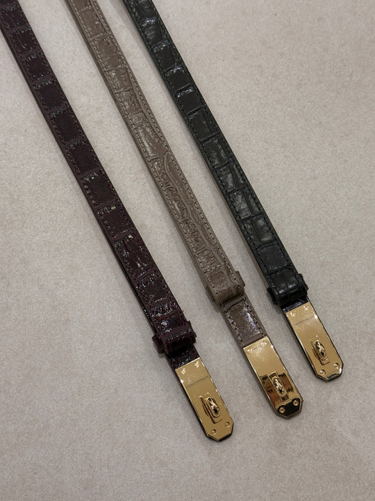 Ceinture cuir croco