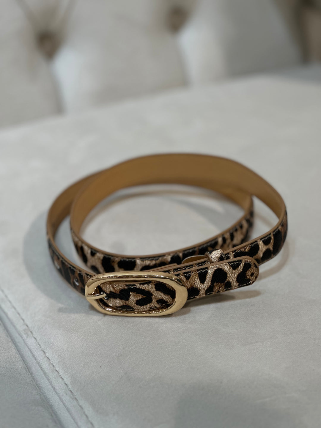 Ceinture léopard synthétique
