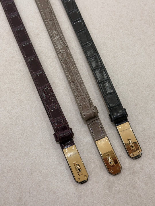Ceinture cuir croco