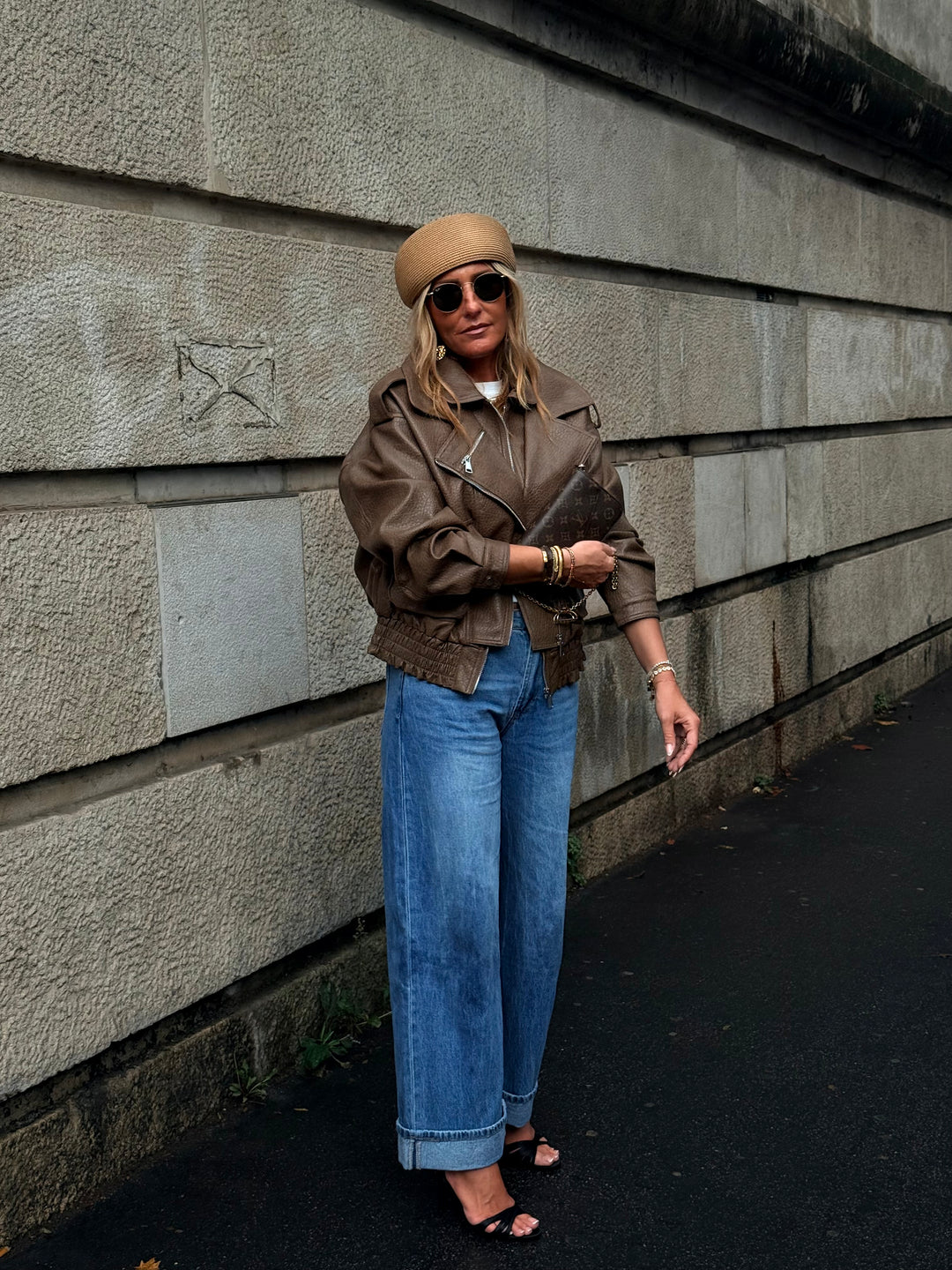 Veste similicuir Taupe 202369
