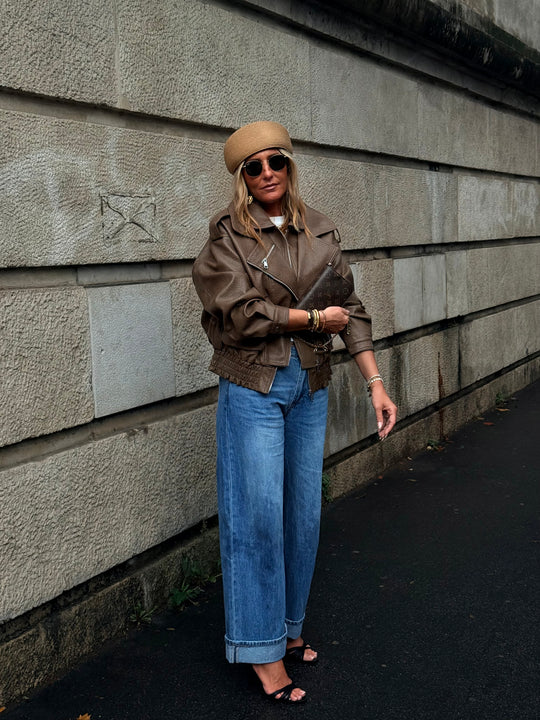 Veste similicuir Taupe 202369