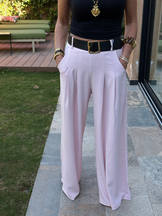 Pantalon palazzo ceinture fluide 190115