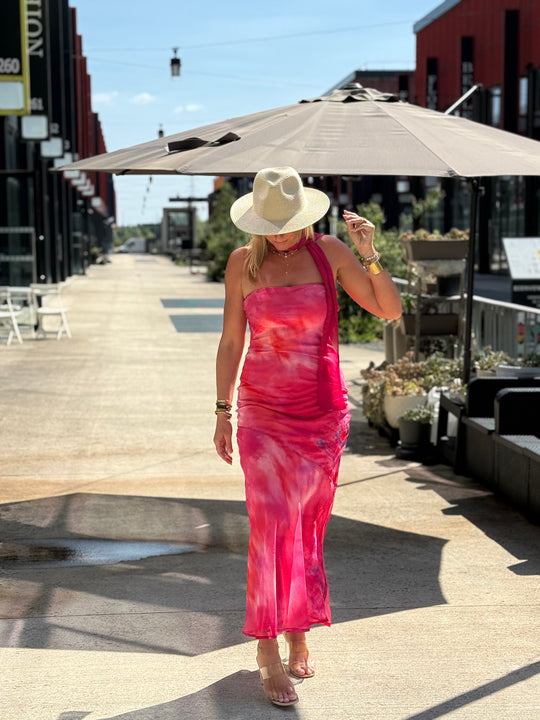 Robe délavée fushia k9-68