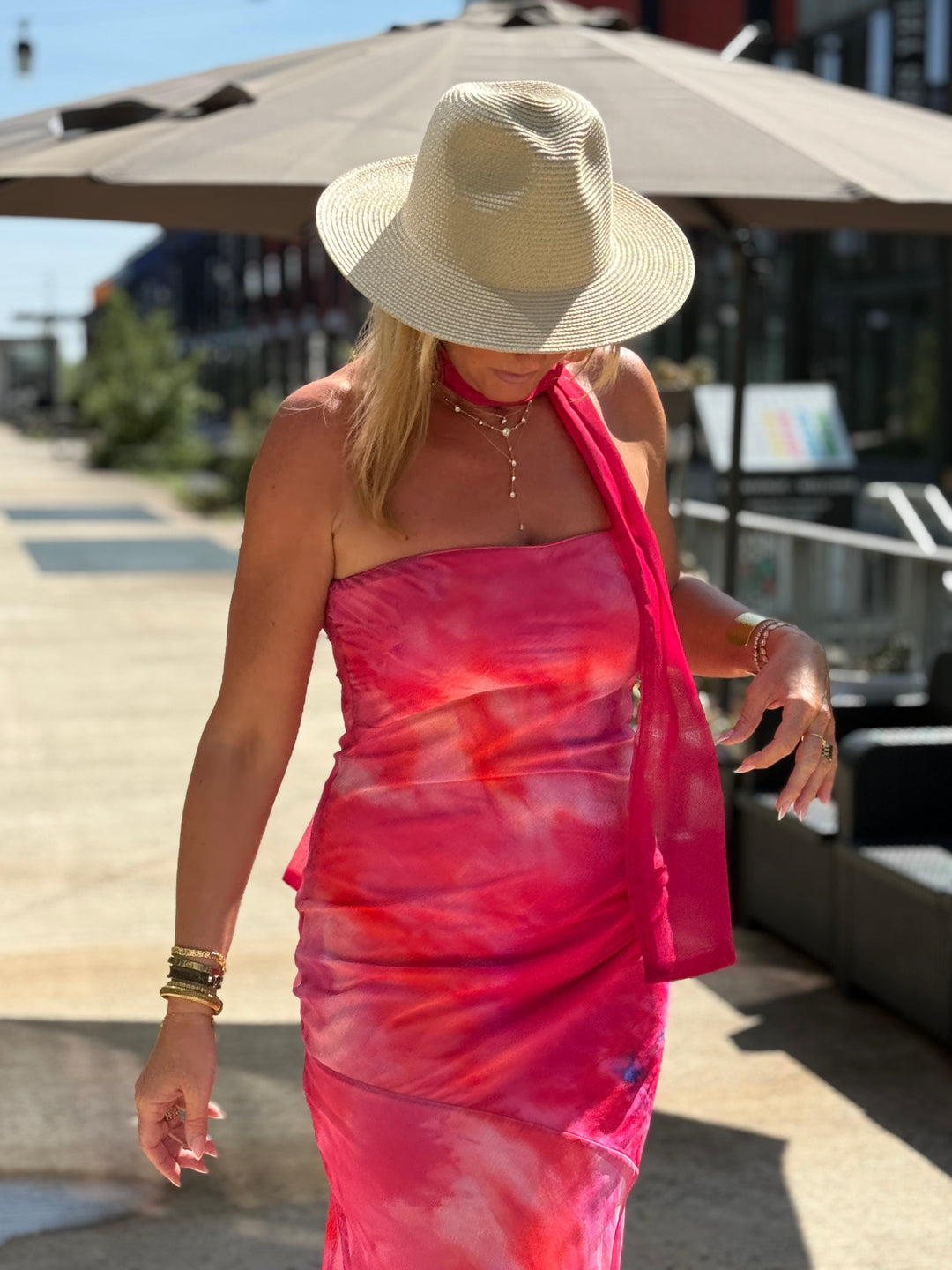 Robe délavée fushia k9-68